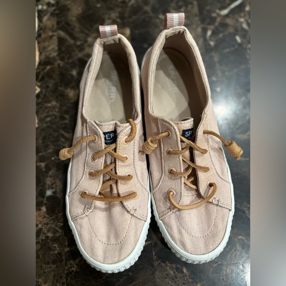 Sperry Shoes - Sperry Blush Canvas Sneakers with White Soles